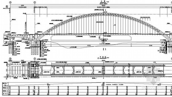 拱桥总体布置CAD资料下载-380m中承式钢管混凝土系杆拱桥桥型总体布置节点详图设计