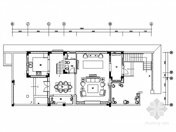 双层美式别墅cad资料下载-[哈尔滨]保利开发奢华美式双层别墅室内装修设计施工图（含效果和实