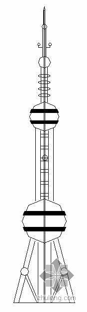 东方明珠建筑图资料下载-某30米仿东方明珠式不锈钢工艺塔建筑施工图