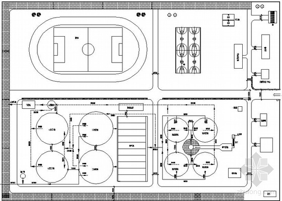 污水厂平面布置图cad资料下载-某污水厂平面布置图