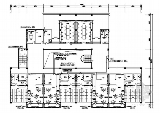 3层大学食堂平面图资料下载-某幼儿园1~3层弱电平面图
