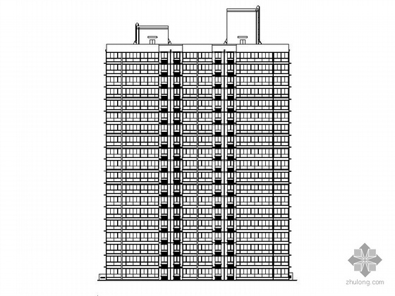 25层塔式住宅楼建筑资料下载-某十八层住宅楼建筑施工图（一梯三、顶层复式）