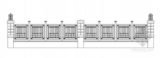 围墙栏杆施工资料下载-栏杆式围墙施工详图