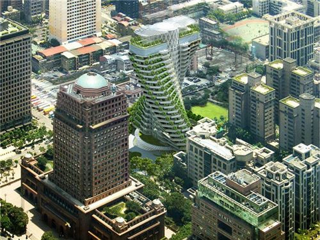 绿色地标建筑资料下载-台湾绿色节能地标建筑“陶朱隐园”钢主体结构完工