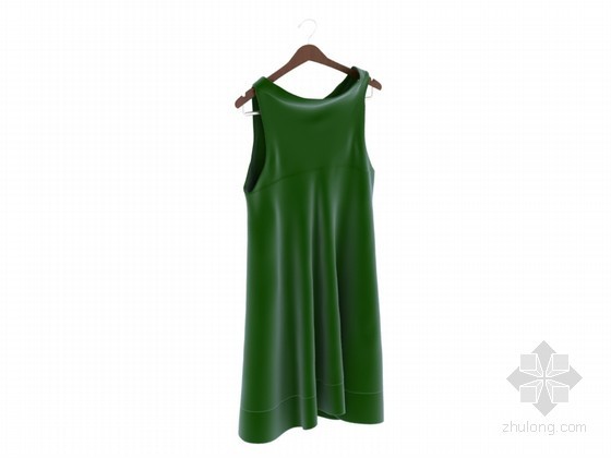 绿色水果盆模型资料下载-绿色长裙3D模型下载