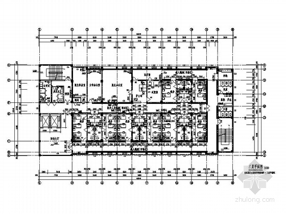 [陕西]5层现代风格市级附属医院肝病治疗中心建筑施工图-5层现代风格市级附属医院肝病治疗中心平面图