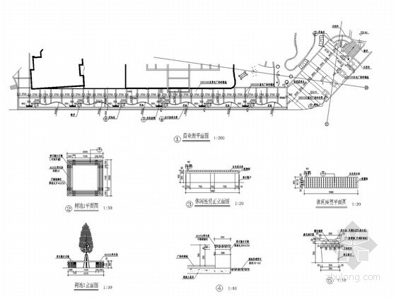 条石座凳施工图资料下载-树池坐凳施工图全集