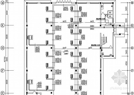 某宾馆改扩建工程空调设计施工图-水平面大样 