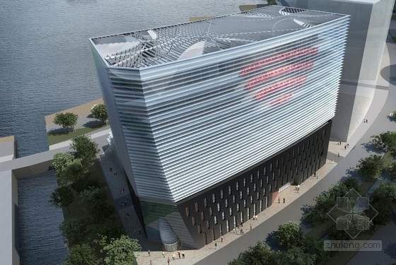 水平线条立面资料下载-[河南]水平线条型高密度金融办公中心建筑设计方案文本