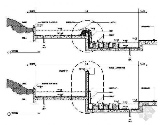 景观剖面详图资料下载-水景剖面详图