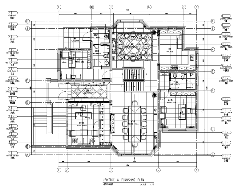 一层读书室建筑效果图资料下载-[安徽]池州某二层别墅室施工图及效果图
