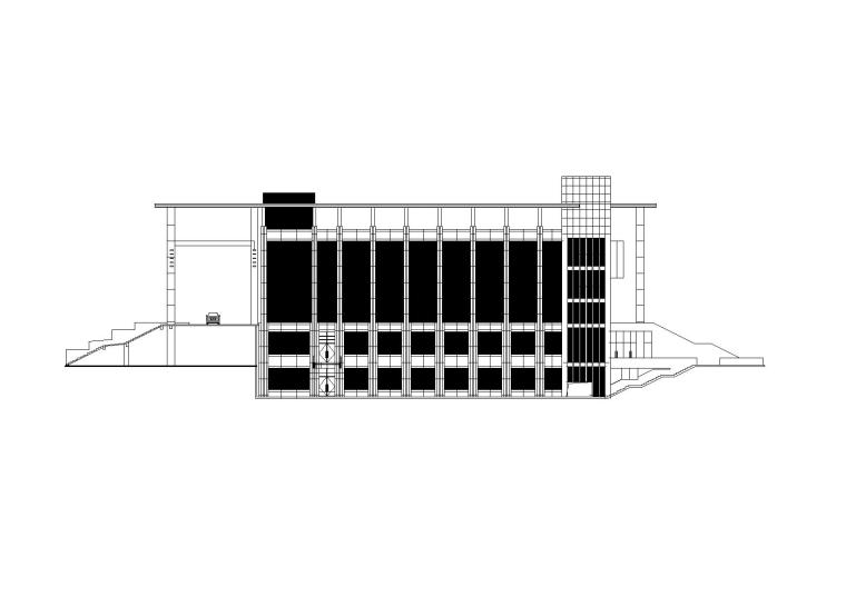 [湖北]某市级大型联排市民服务中心行政会议大楼（CAD+JPG）-东附楼立面1