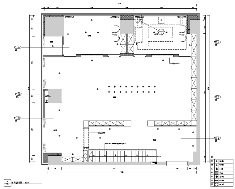 [新疆]360平米璞玉展厅设计施工图（附效果图）-天花设计图