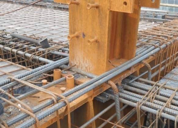 型钢混凝土结构梁柱节点深化设计及施工技术-施工现场劲板标高控制成果