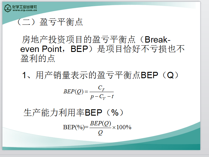 房地产投资分析-盈亏平衡点