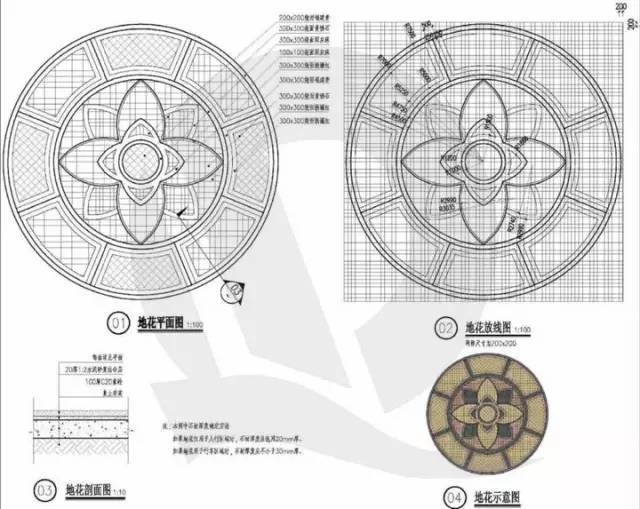 干货！恒大园林景观施工图标准（铺装、截水沟、景观亭、栈道）_4