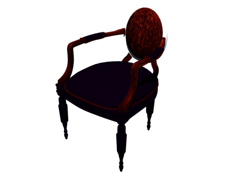 餐桌椅草图大师模型资料下载-欧式餐椅3D模型下载