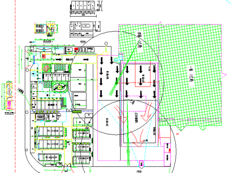 体育公园施工总平面布置图资料下载-大型广场项目基础施工平面布置图方案