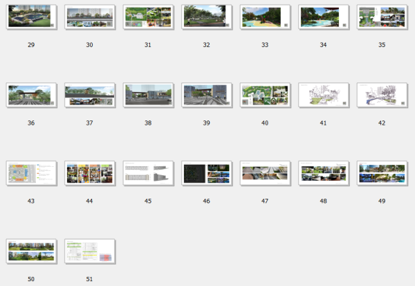 [广东]生态滨水全龄运动住宅社区景观规划设计（方案+SU模型+CAD平面图+实景图）  -方案文本总缩略图