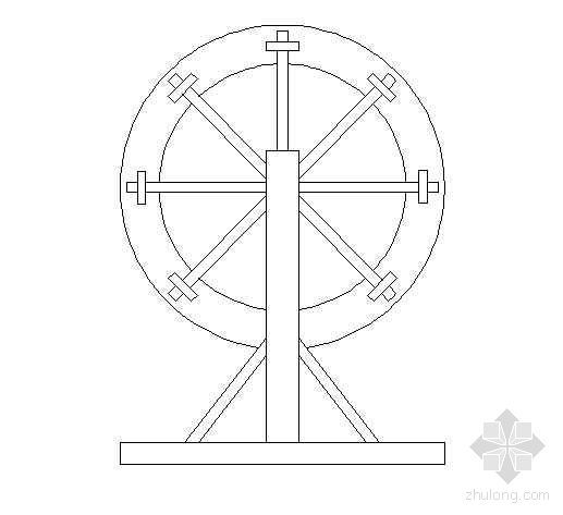 园林水车大样图资料下载-某小水车大样图