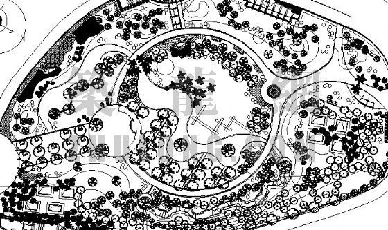 小绿地设计CAD图资料下载-某绿地广场设计图