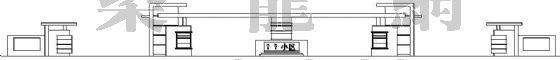 3层建筑设计方案资料下载-某小区大门建筑设计方案（3）