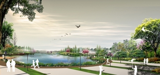 [河南]历史文化游憩公园景观设计方案-桃花岛效果图