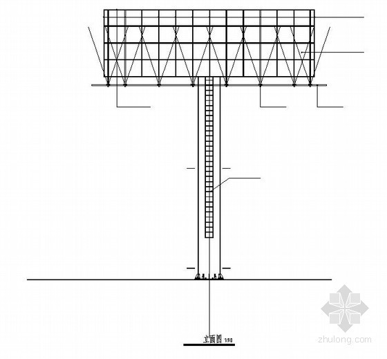 双面单立柱钢结构广告牌资料下载-单立柱广告牌结构施工图（16米高 双面型户外广告牌）