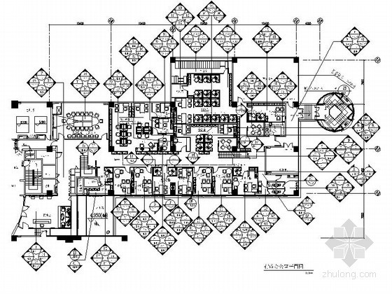 CAD办公室室内设计资料下载-[深圳]豪华行政办公室室内设计施工图