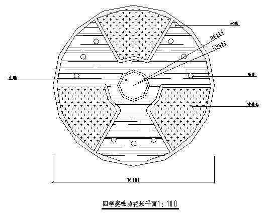 小区入口花坛案例资料下载-某小区雕塑花坛施工图