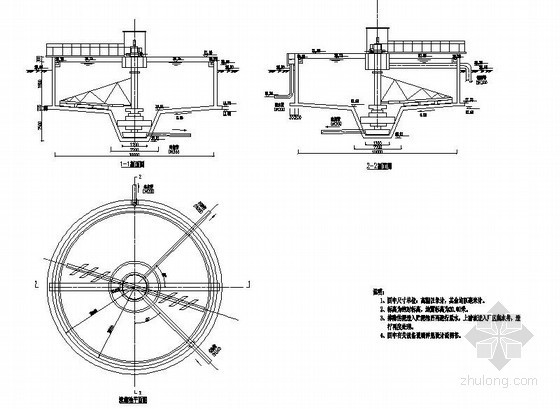12米洗车池图纸资料下载-污泥浓缩池工艺图纸
