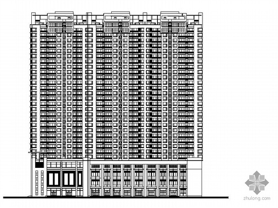 住宅cad图套图资料下载-某二十六层双塔住宅建筑施工套图