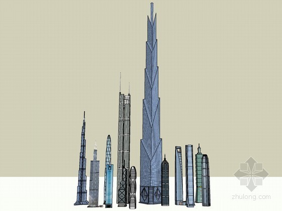 高层建筑模型免费下载资料下载-城市商业高层建筑SketchUp模型下载