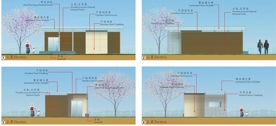 [北京]特色水景现代高档住宅小区景观规划方案（知名设计）-景观立面图