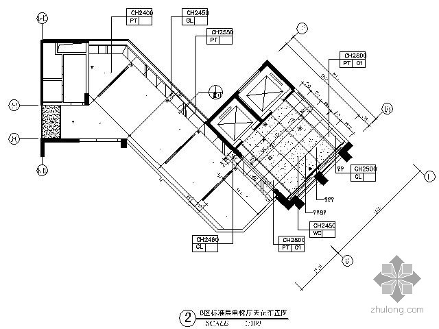 住宅标准层施工图资料下载-五星酒店标准层电梯厅施工图