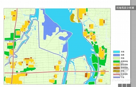 [山东]河道湿地公园景观规划设计（香港著名公司设计）-用地现状分析图