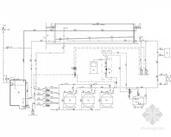 泳池方案图资料下载-[上海]室内游泳池水处理工艺及系统安装图