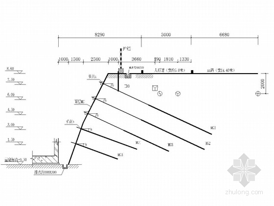 基坑支护工程量施工图资料下载-基坑锚杆支护施工图
