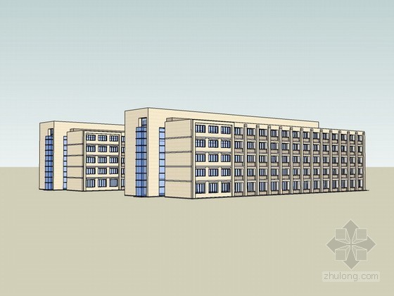 西南医院宿舍楼项目资料下载-学校宿舍楼sketchup模型下载
