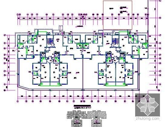 [全套]湖南保障房项目消防工程量清单控制价编制实例(含招标文件 施工图纸300张 标底)-2号楼给排水一层平面图