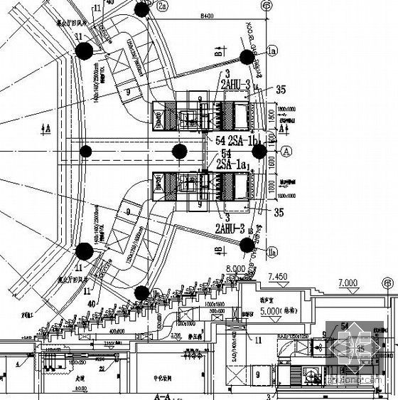 [江苏]大型文艺会展中心空调通风设计施工图(顶级设计院)-空调机房详图