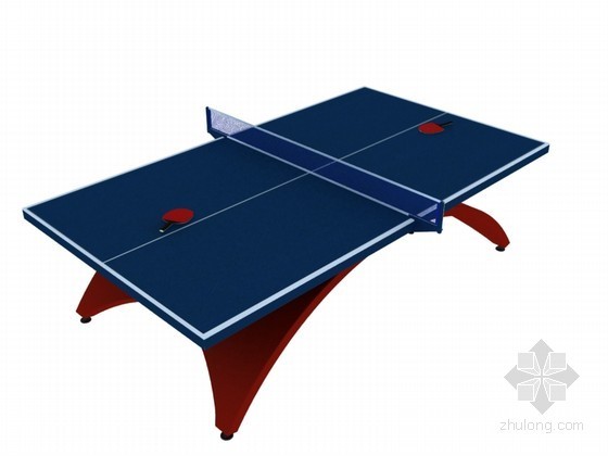 乒乓球cad平面图资料下载-乒乓球案3D模型下载