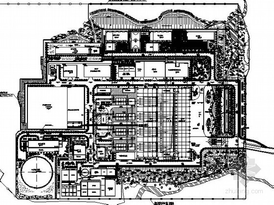 厂区大门施工图设计资料下载-[重庆]厂区景观绿化工程施工图