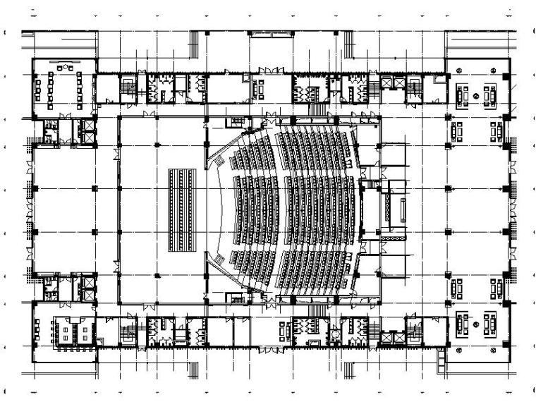 现代豪华风格室内设计资料下载-[扬州]现代简约大型豪华会议中心室内设计施工图（含效果图方案）