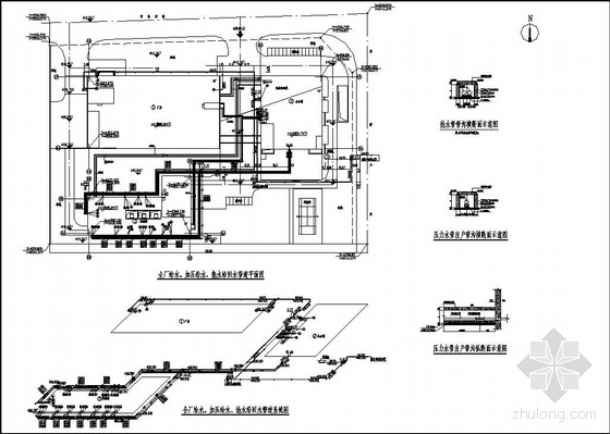 厂区道路室外管网施工图资料下载-某厂区室外管网图纸