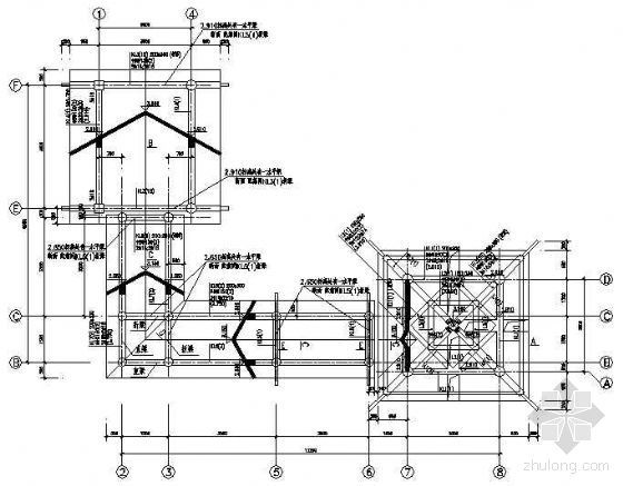 欧式亭廊组合CAD资料下载-组合亭廊结构详图