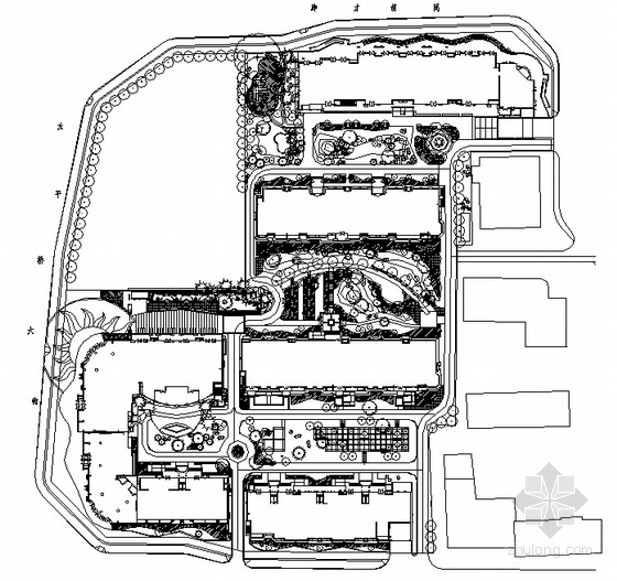 园林绿化平面布置图资料下载-[北京]高级住宅区园林绿化工程施工图