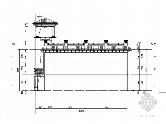 [江西]大型简欧风格农副产品综合市场建筑施工图（所有楼栋 含效果图）-大型简欧风格农副产品综合市场剖面图