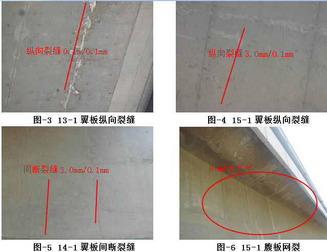 国家高速公路网桥梁定期检查报告1073页（桥梁评定表、桥梁检查记录表、检测报告样本）-翼板裂缝