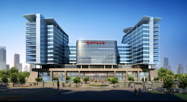 [北京]某知名三甲医院改扩建项目投标文本（含CAD，视频）-主入口透视图